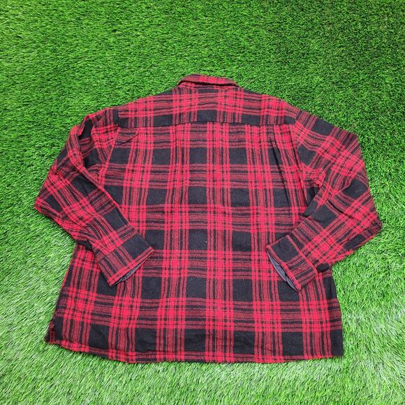 Vintage 90s Woodland Plaid Shirt XL 23x27 Wool - Picture 3 of 10